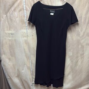 SL Fashions Black Flutter Sleeve Sheath Dress